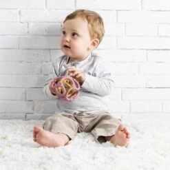 NATTOU Set De 2 Balles En Silicone Rose Et Jaune -NATTOU Boutique jo056176667 3