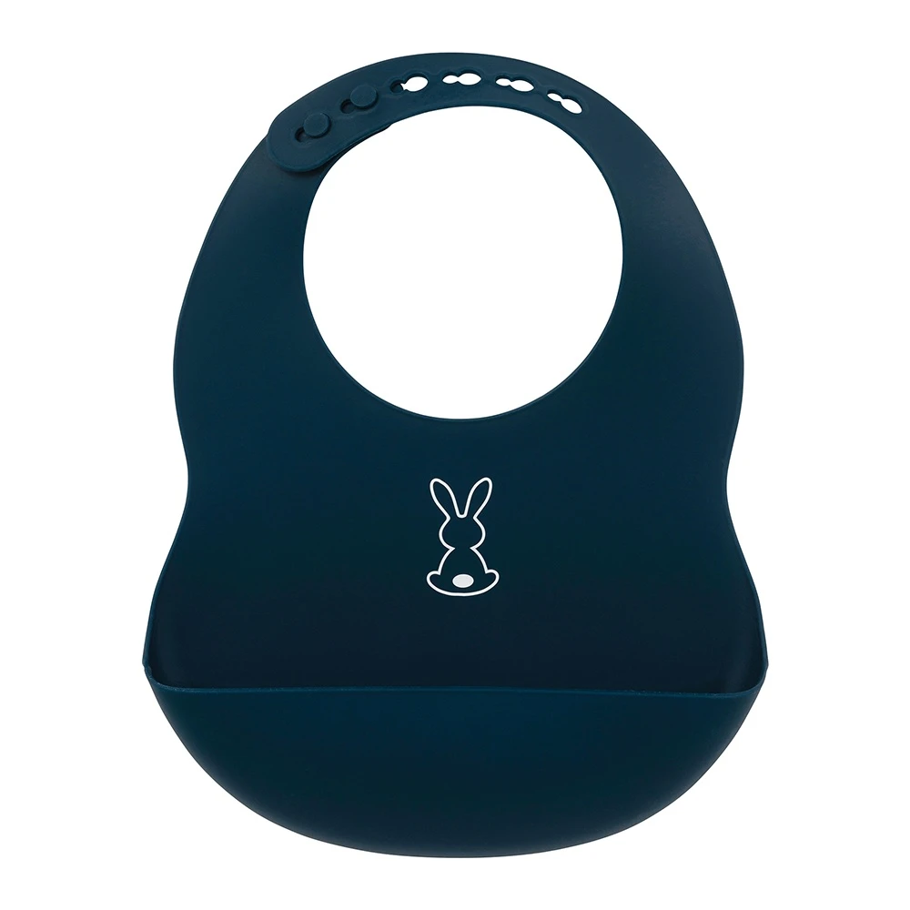 NATTOU Bavoir En Silicone Bleu Marine 1 NATTOU Bavoir En Silicone Bleu Marine