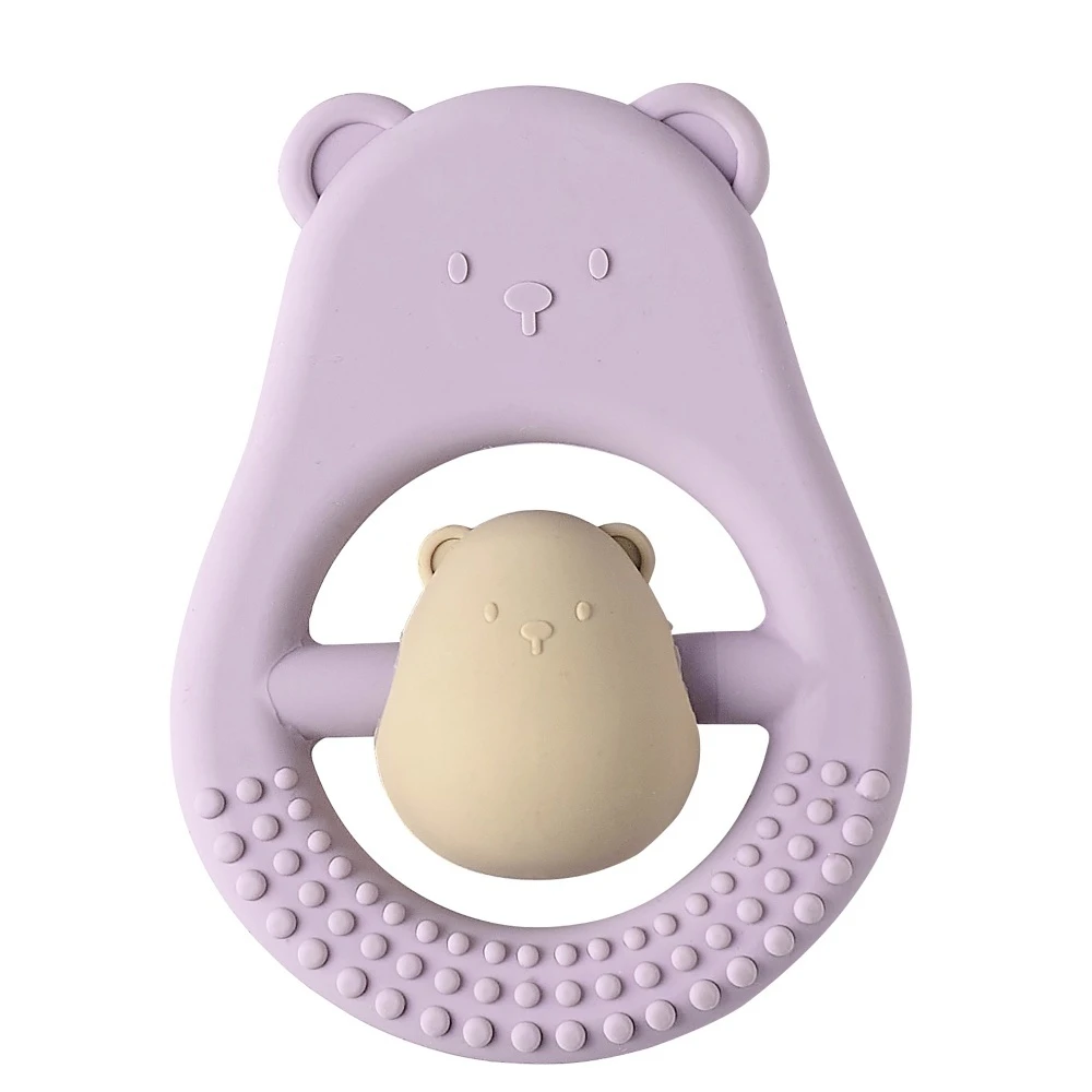 NATTOU Anneau Hochet Silicone Maman Et Bébé Lilas 1 NATTOU Anneau Hochet Silicone Maman Et Bébé Lilas