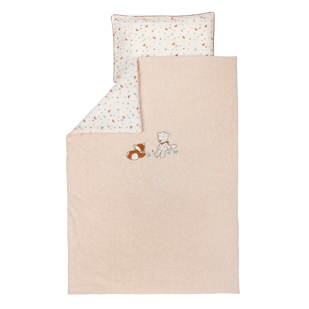 NATTOU Housse De Couette 100 X 140 Cm + Taie D'oreiller Boris & Jungo 1 NATTOU Housse De Couette 100 X 140 Cm + Taie D'oreiller Boris & Jungo