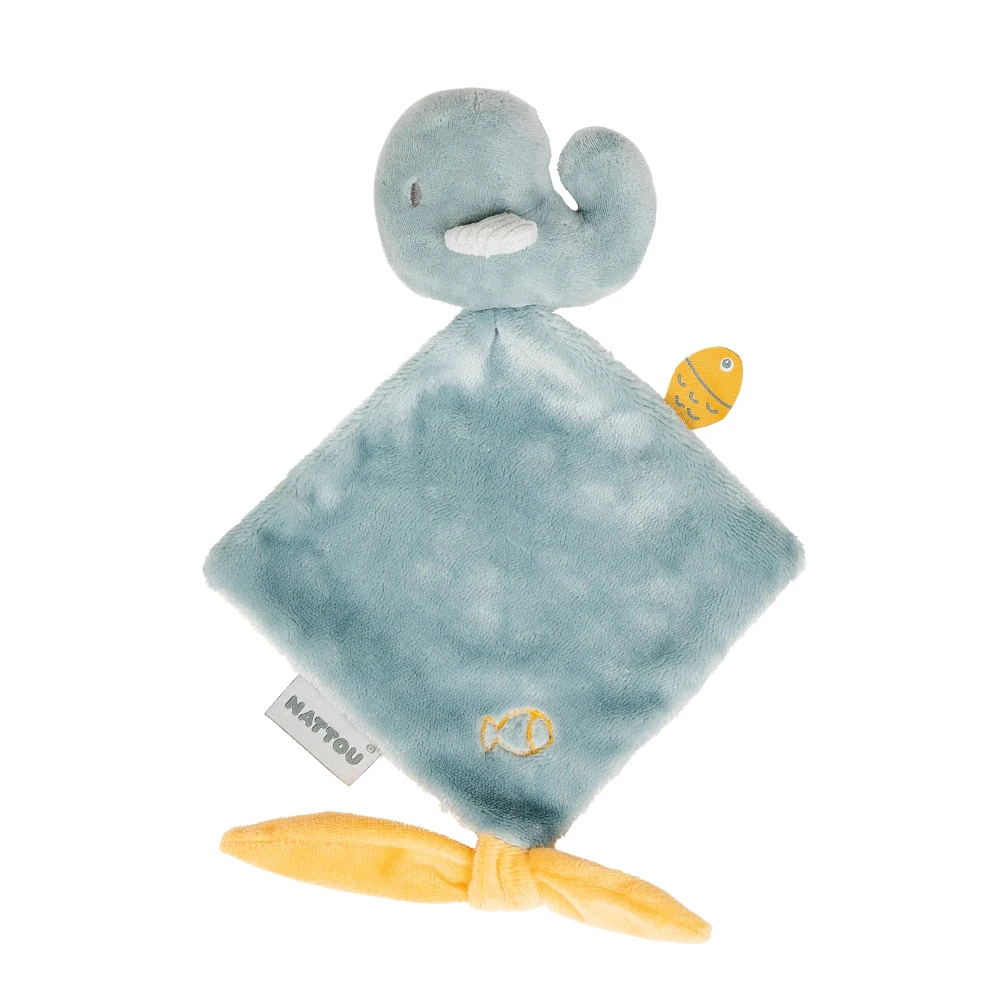 NATTOU Mini Doudou Plat Sally La Baleine 1 NATTOU Mini Doudou Plat Sally La Baleine